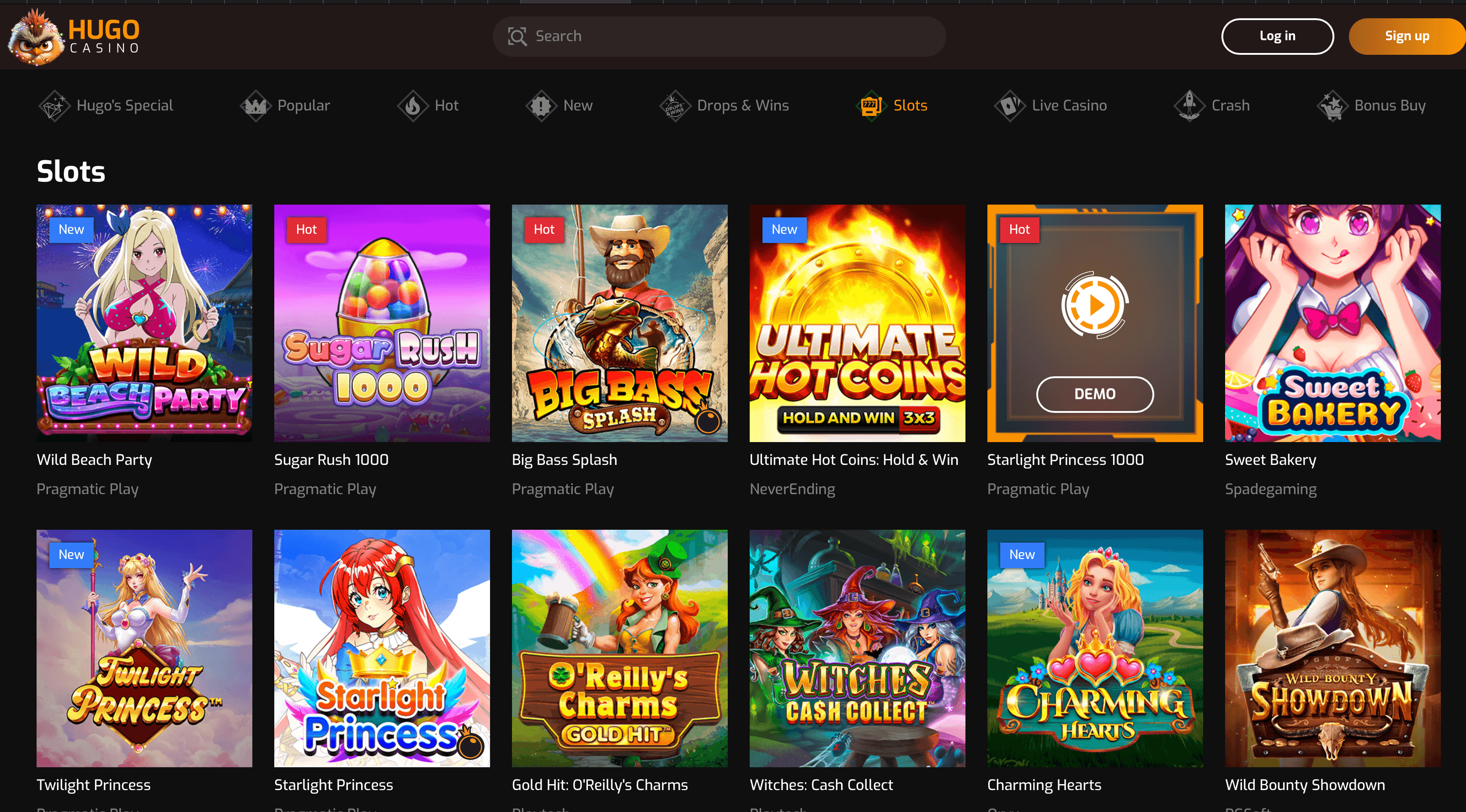 hugo casino slots