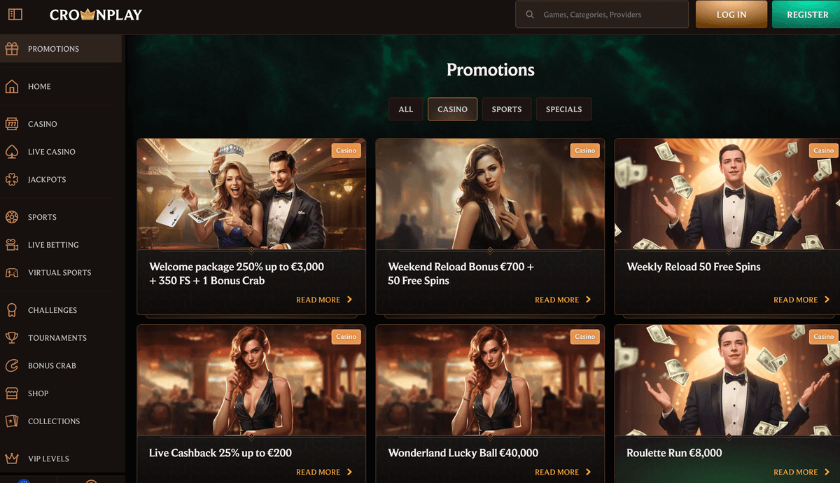 crownplay casino bonuses