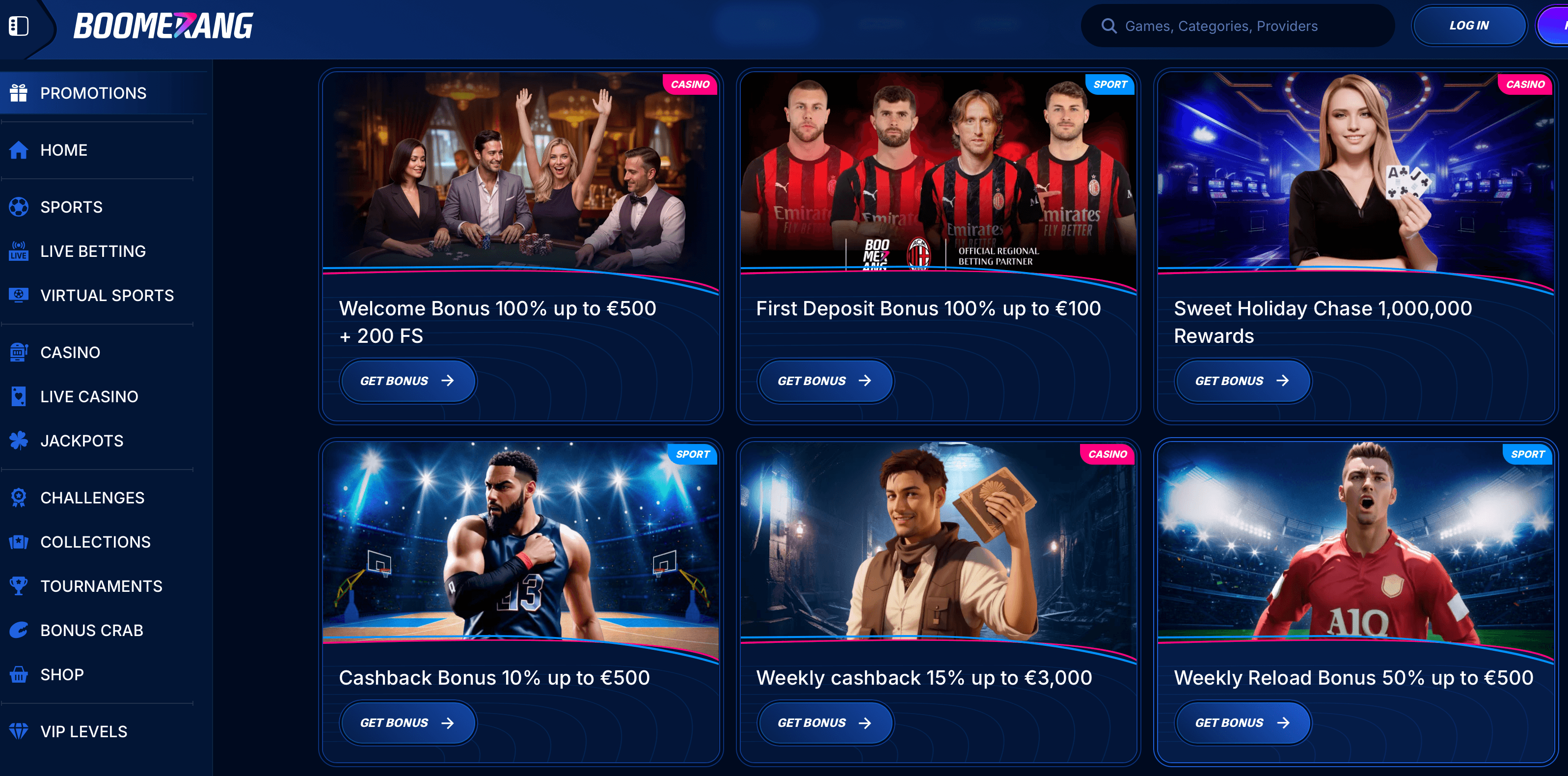 Boomerang casino bonuses