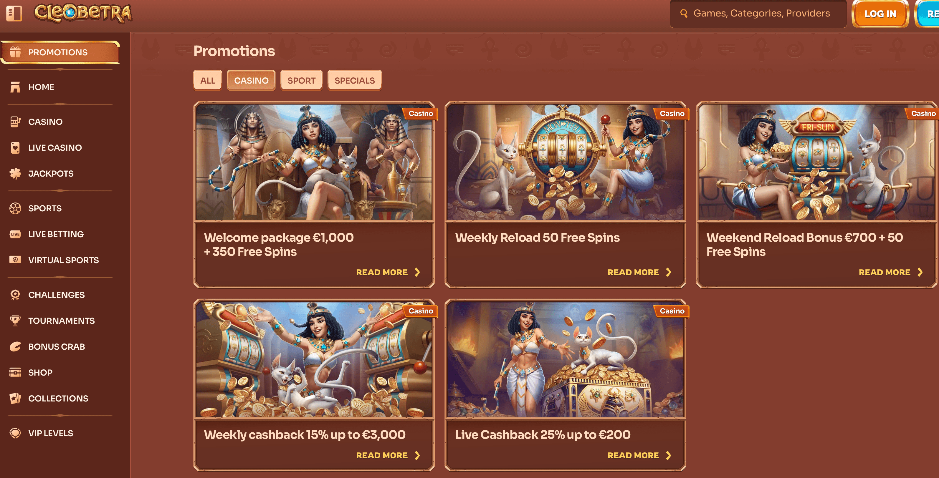 cleobetra casino online bonuses
