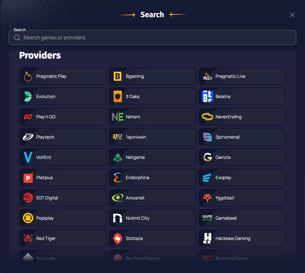 spinlander casino online providers