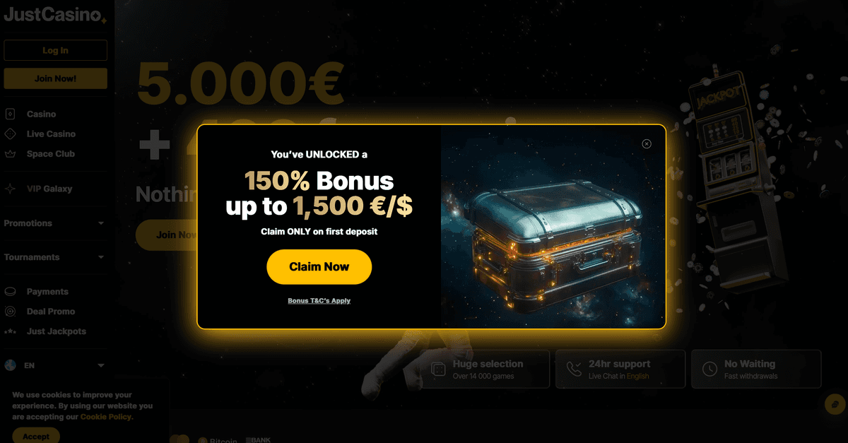 just casino bonus welcome