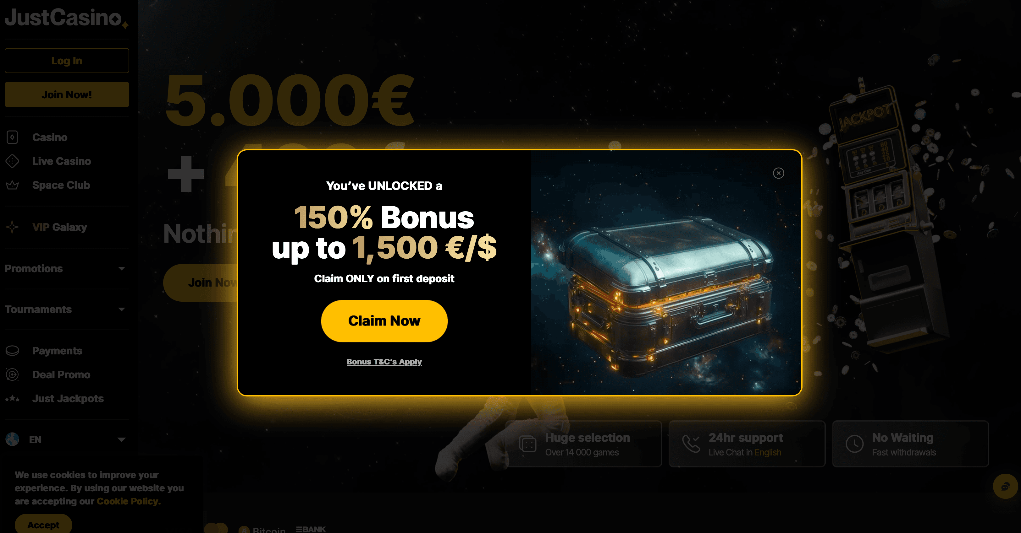just casino bonus welcome