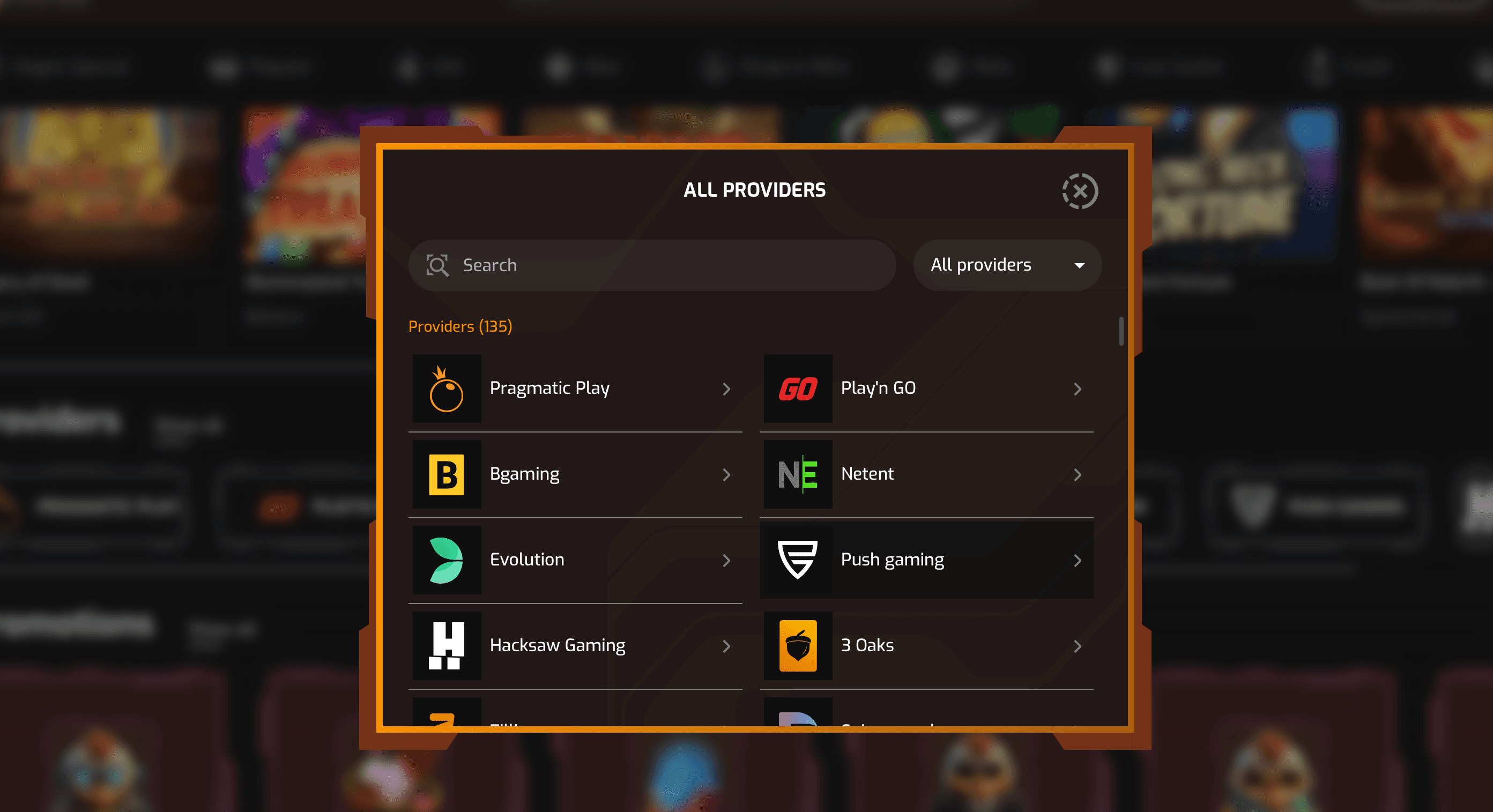 hugo casino providers