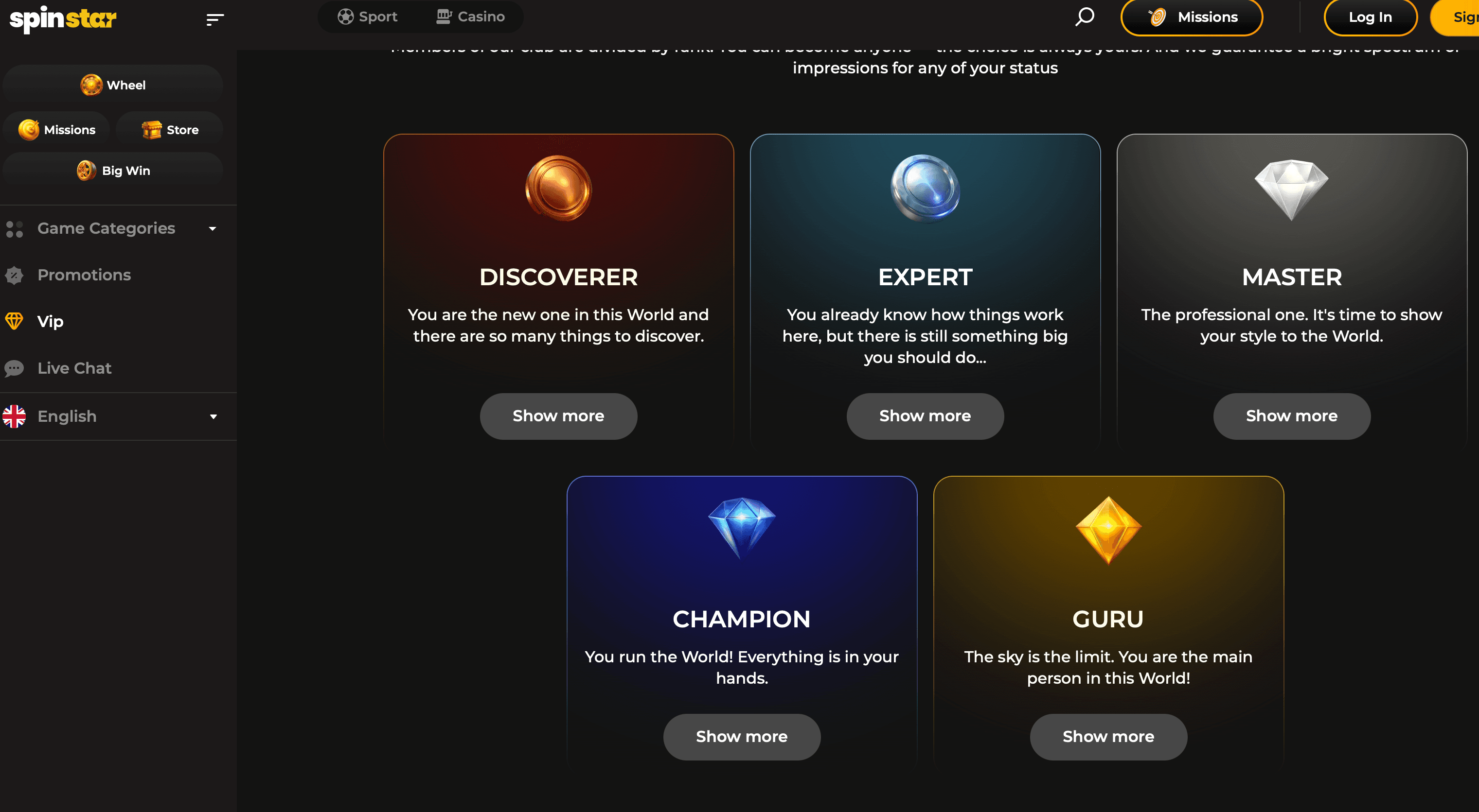 Spinstar casino vip programm