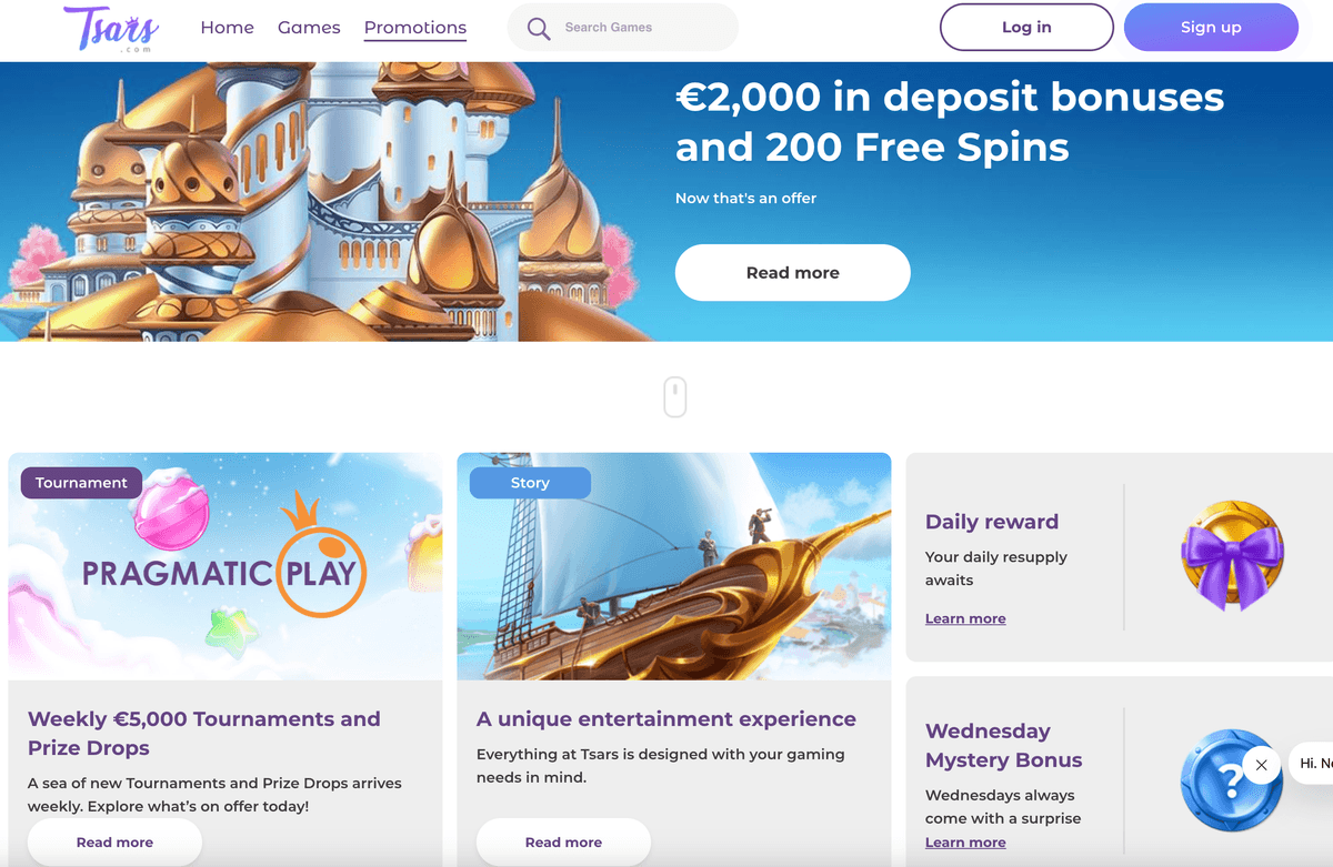 tsars casino online bonuses