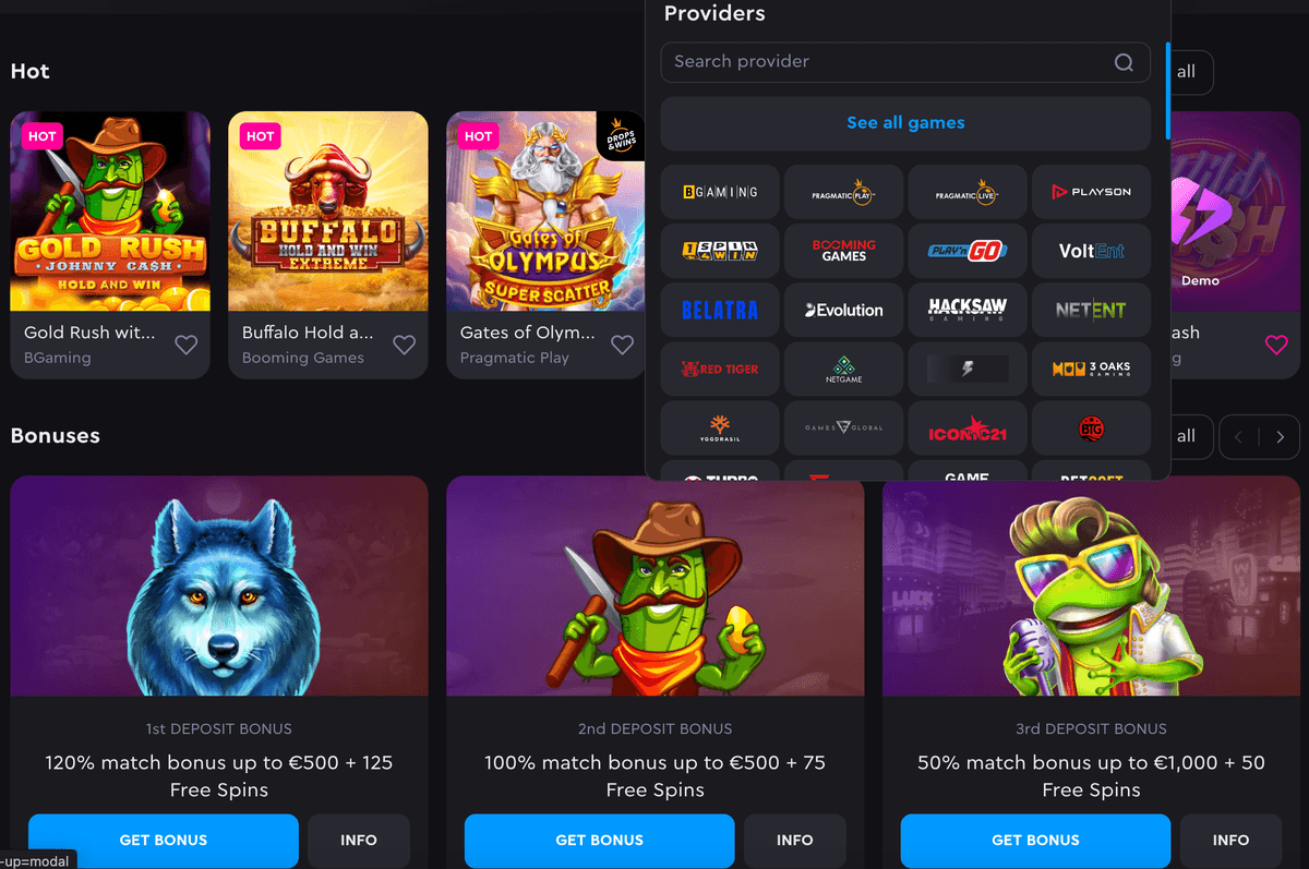 rockwin casino providers