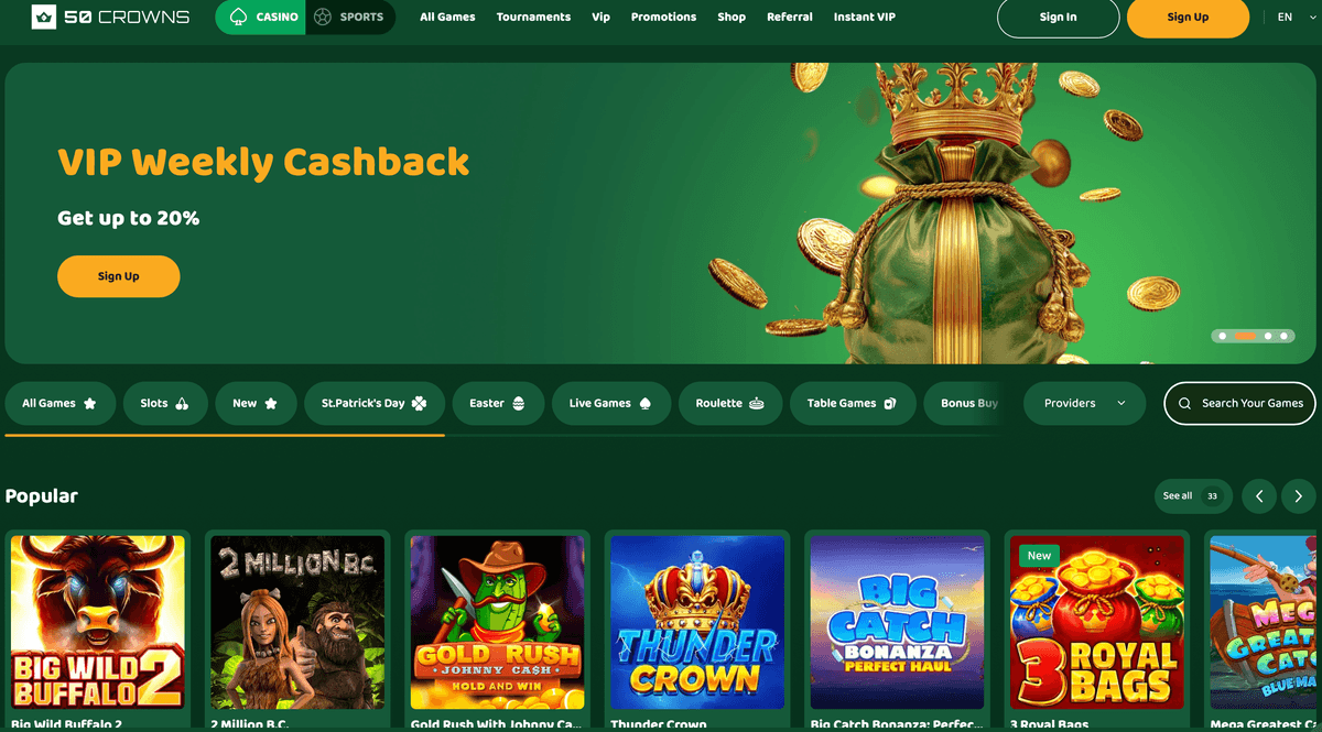 50 crowns casino online