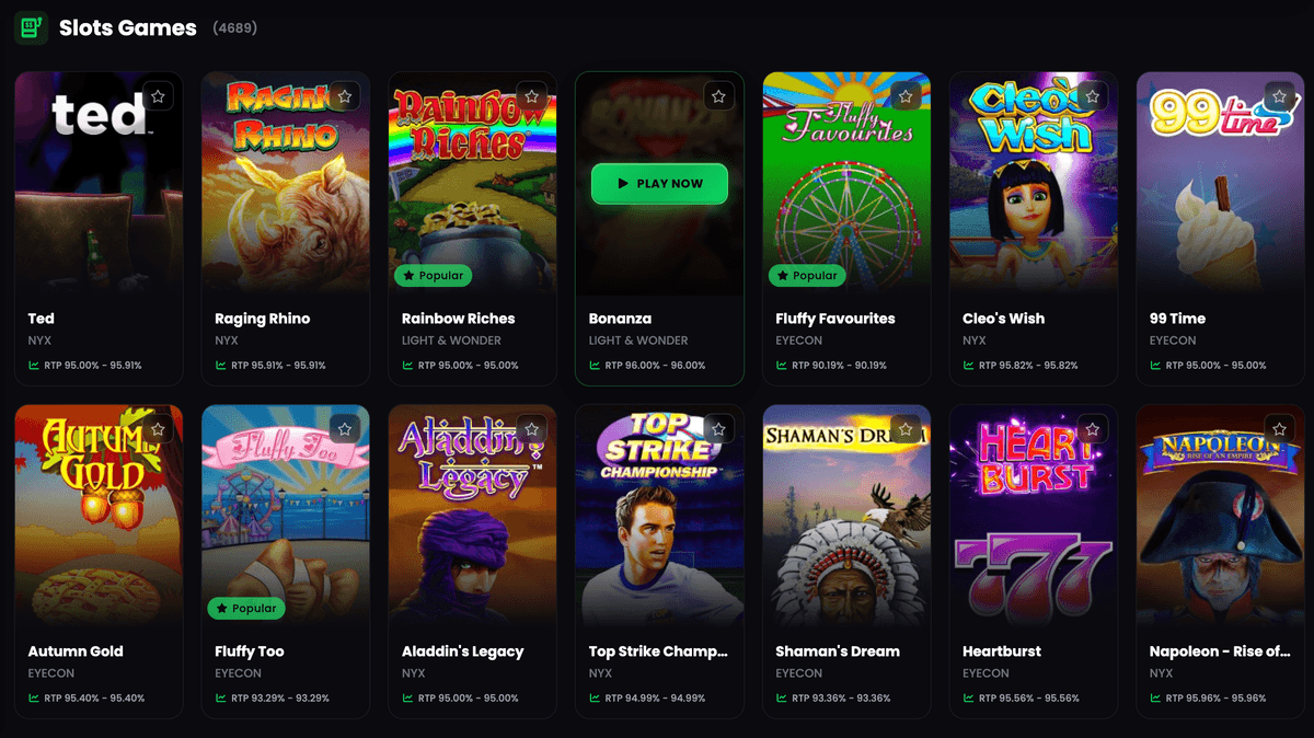 The online casino slots