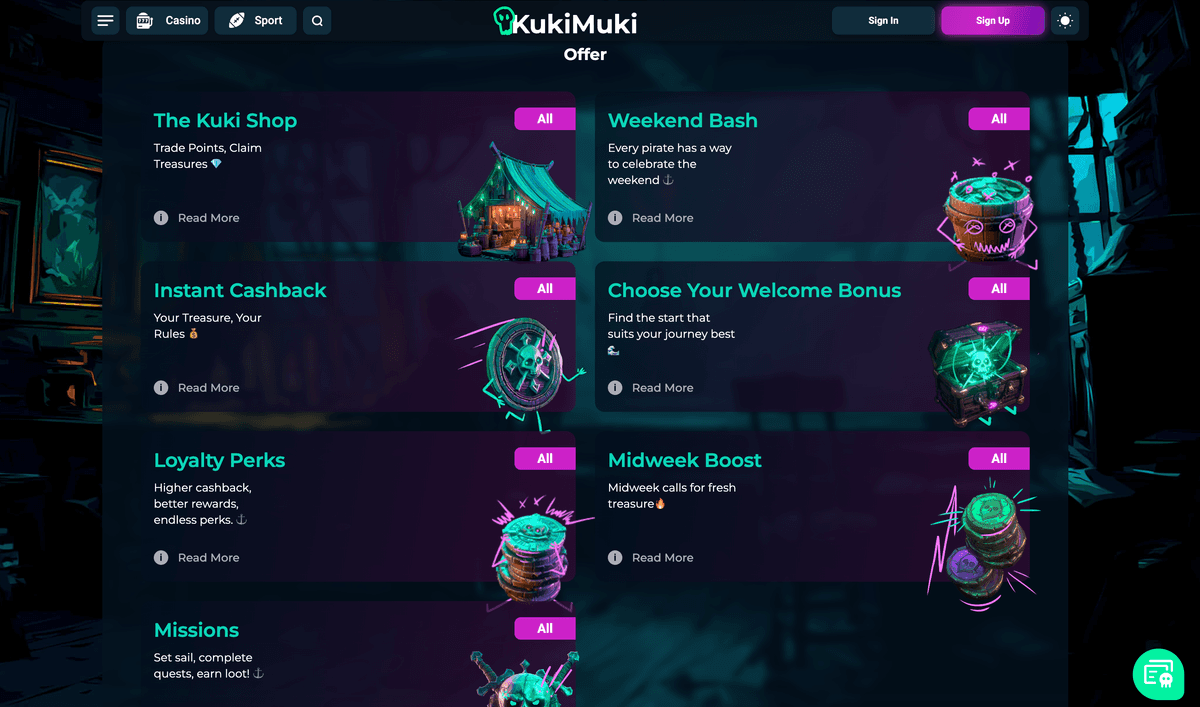 kukimuki casino bonuses