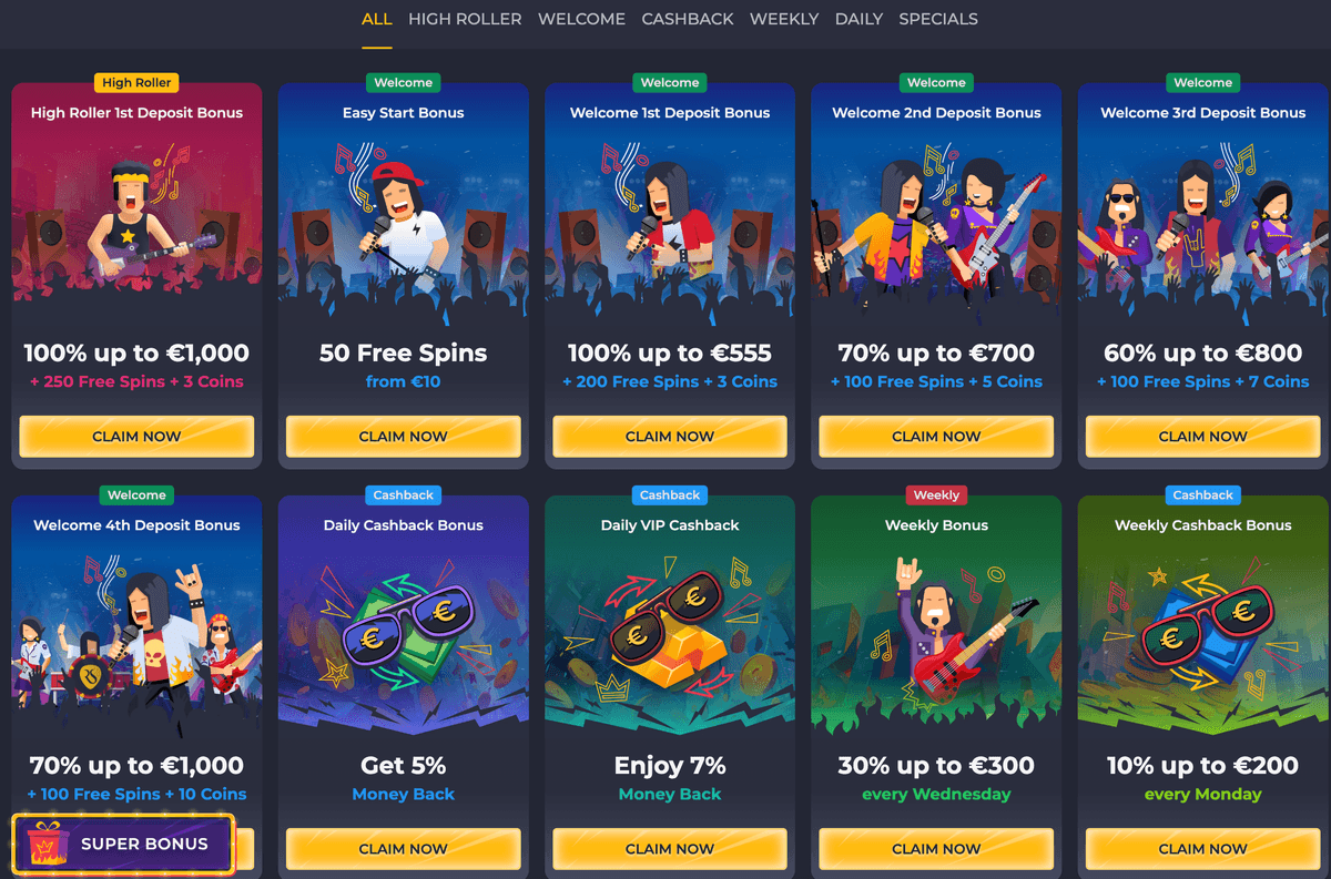 rollingslots casino online bonuses