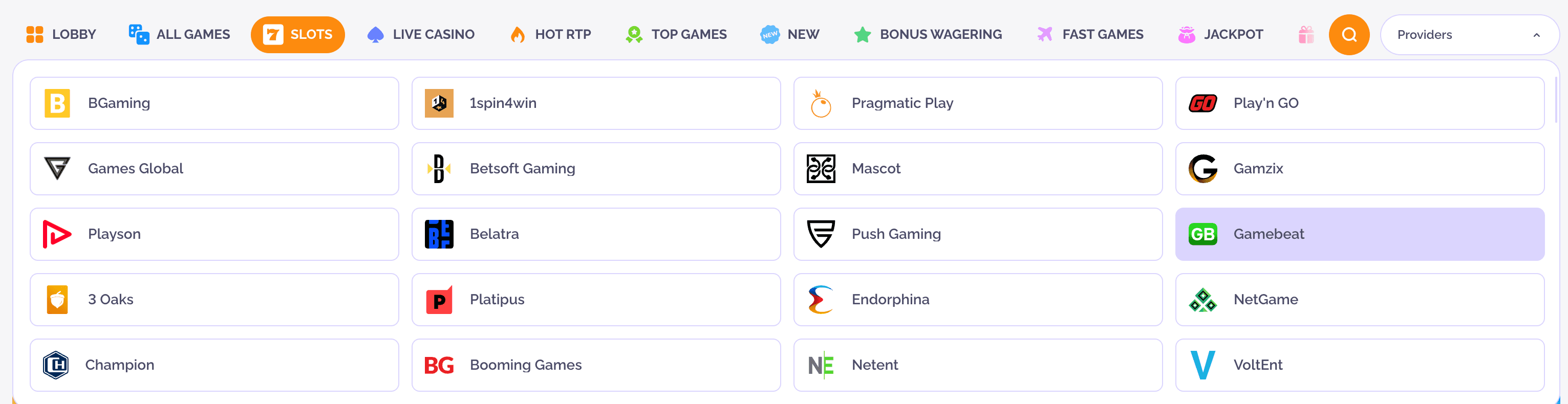 boho casino providers