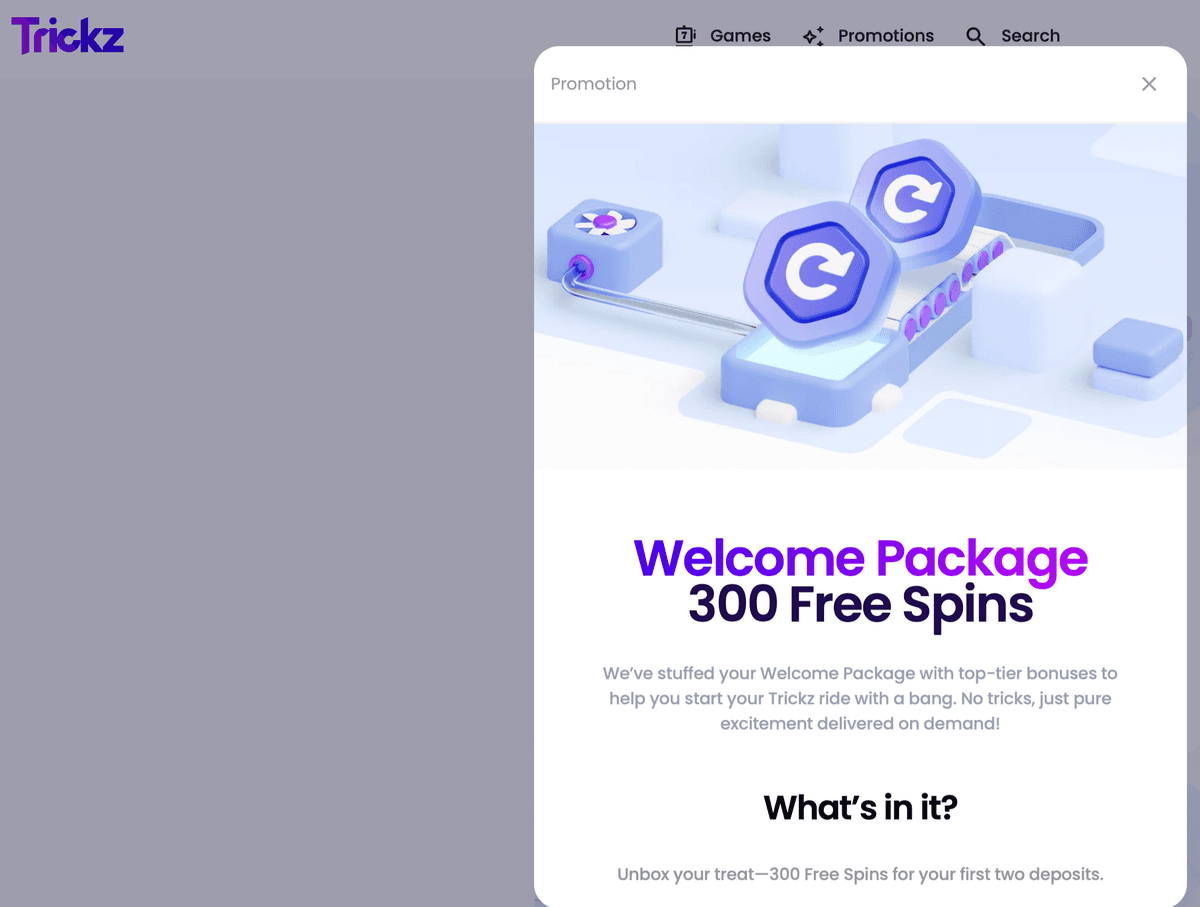 trickz casino bonus