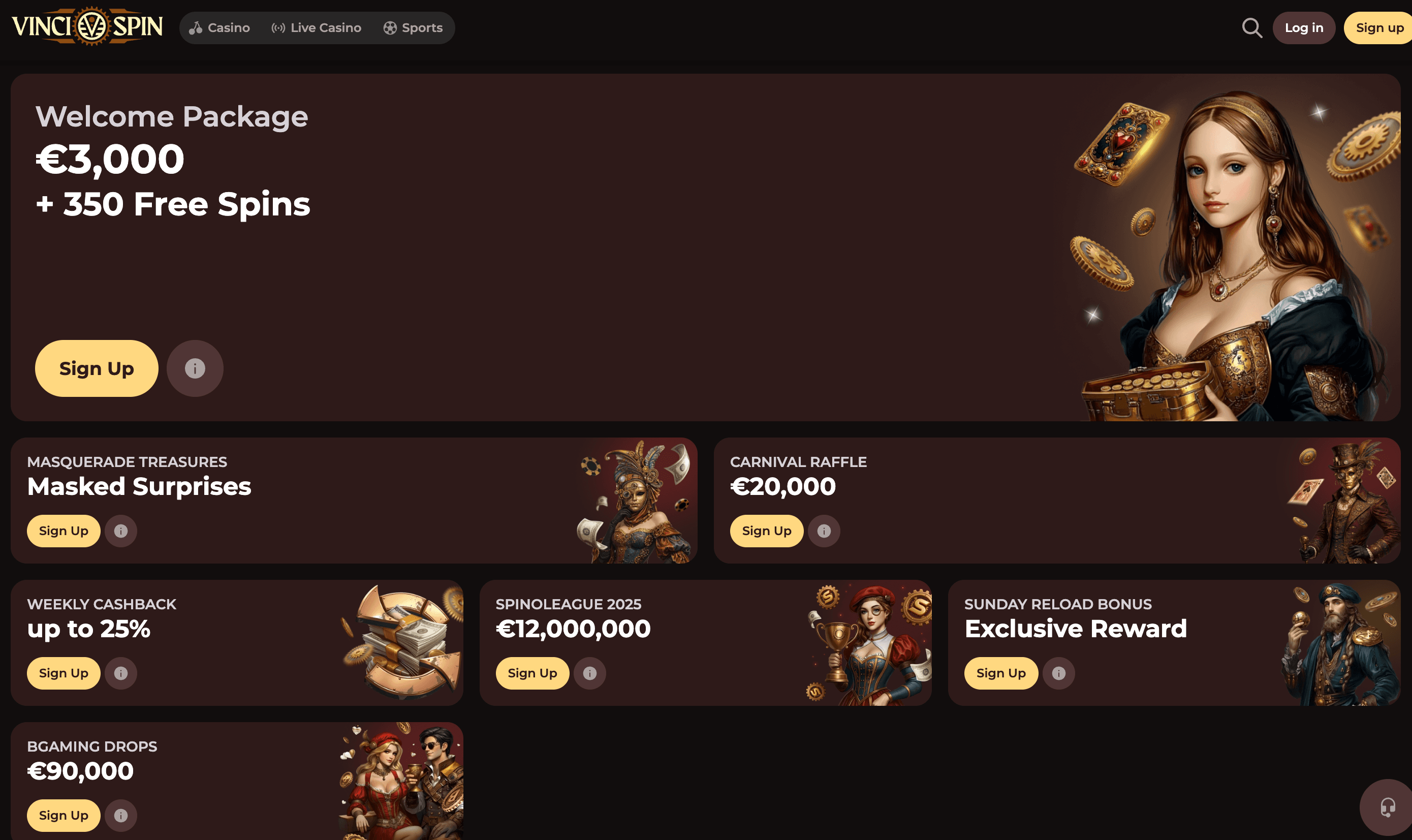 vincispin casino bonuses