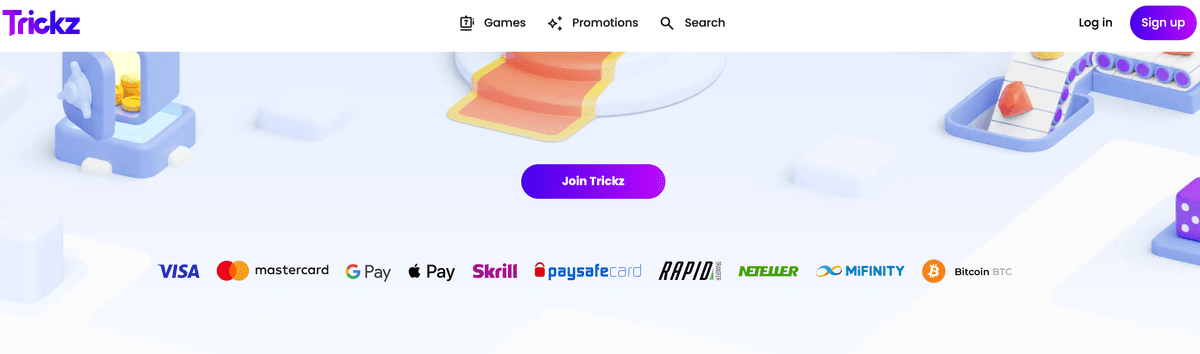 trickz casino online payments