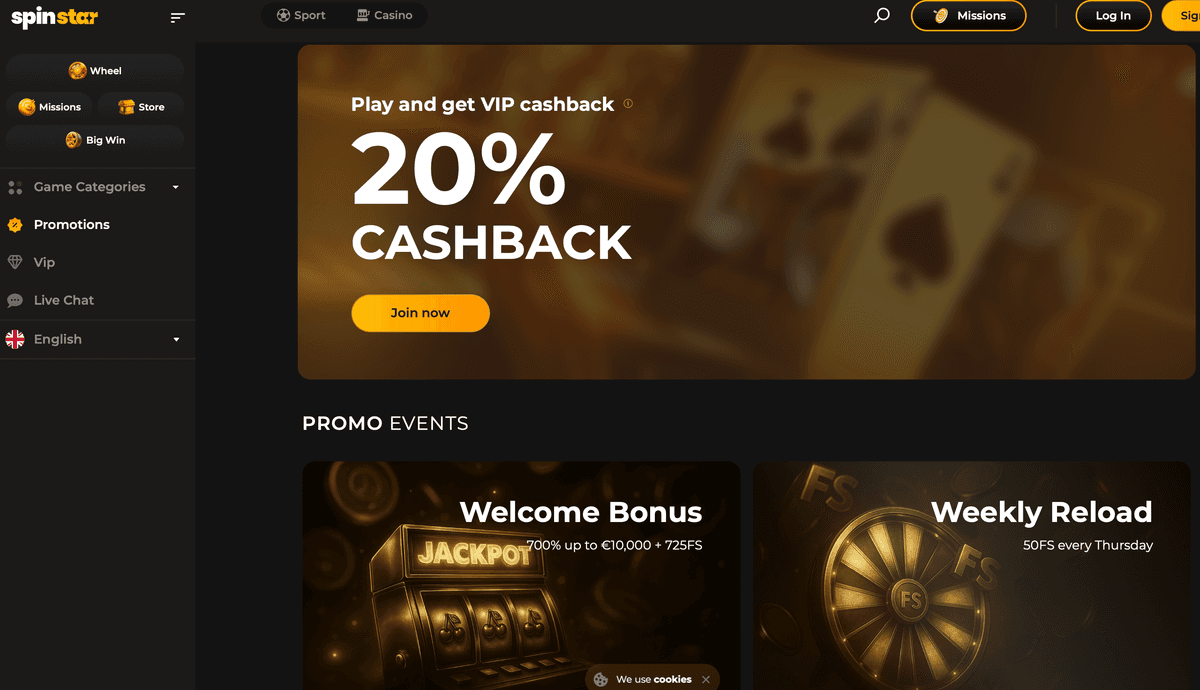 Spinstar casino bonuses