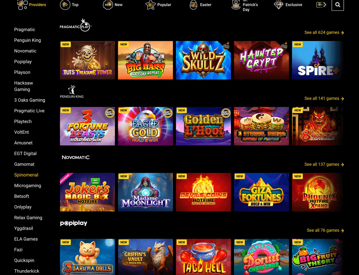 zet casino providers