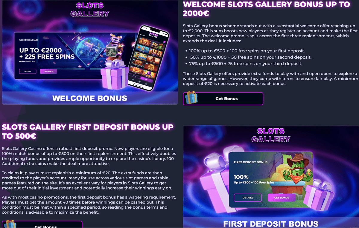 slots gallery bonuses