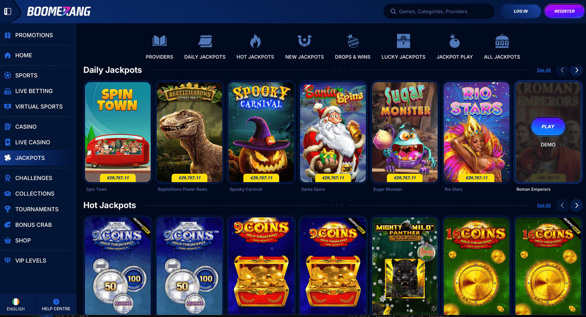 Boomerang casino slots