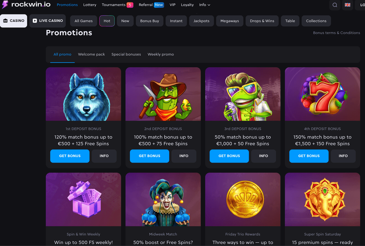 rockwin casino bonuses
