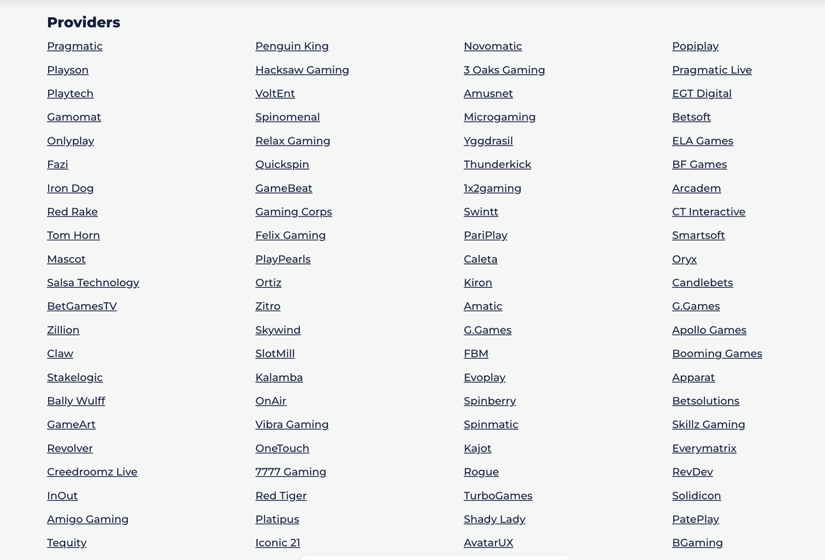 greatwin casino providers