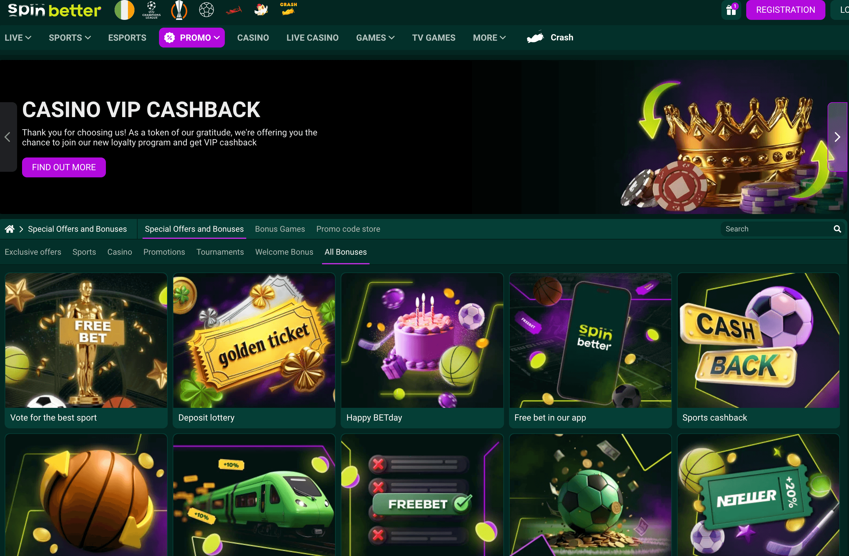 spinbetter casino bonuses