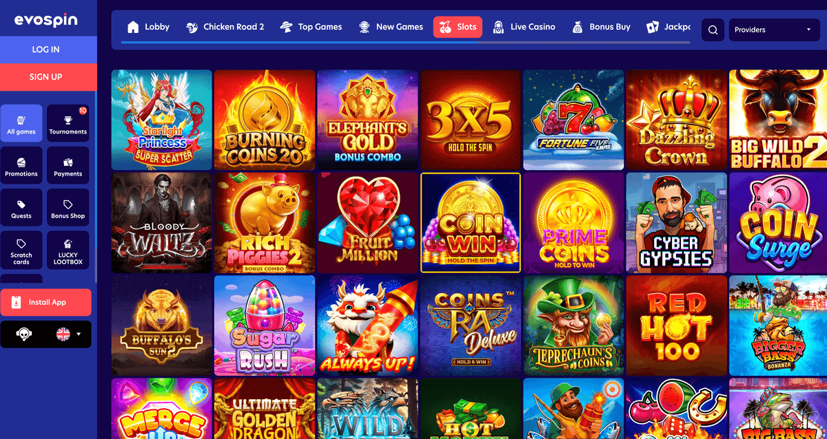 evospin casino slots