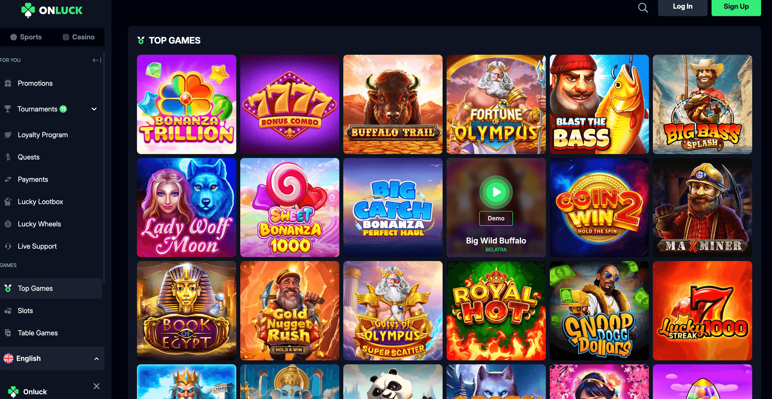 onluck casino games