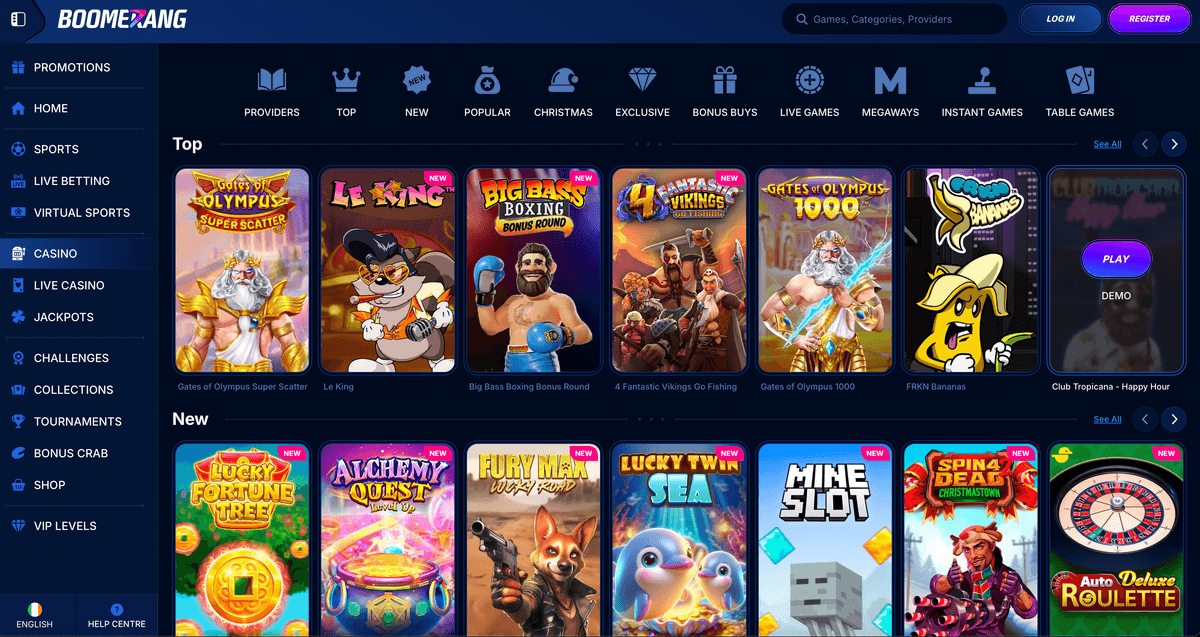 Boomerang casino online