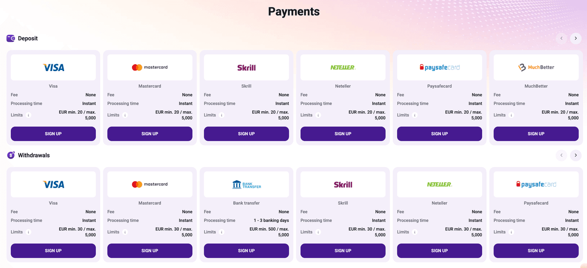 crownslots casino payments