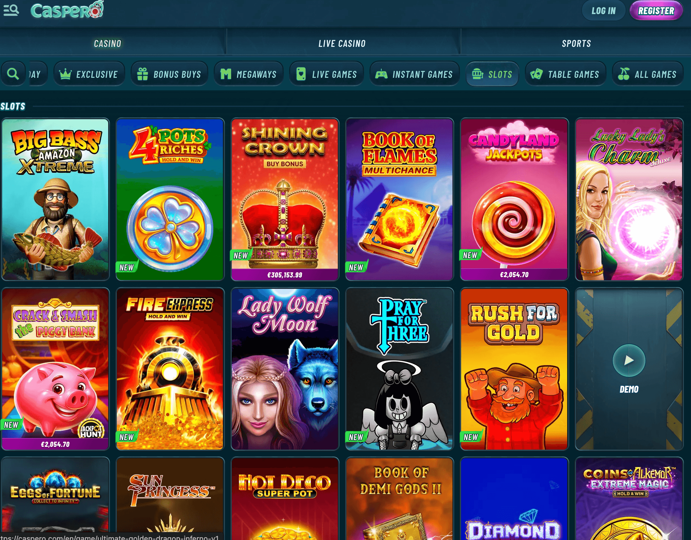 caspero casino slots