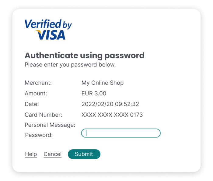 3D Secure verification popup on mobile