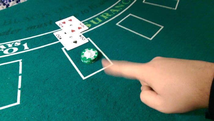 Player hitting in blackjack