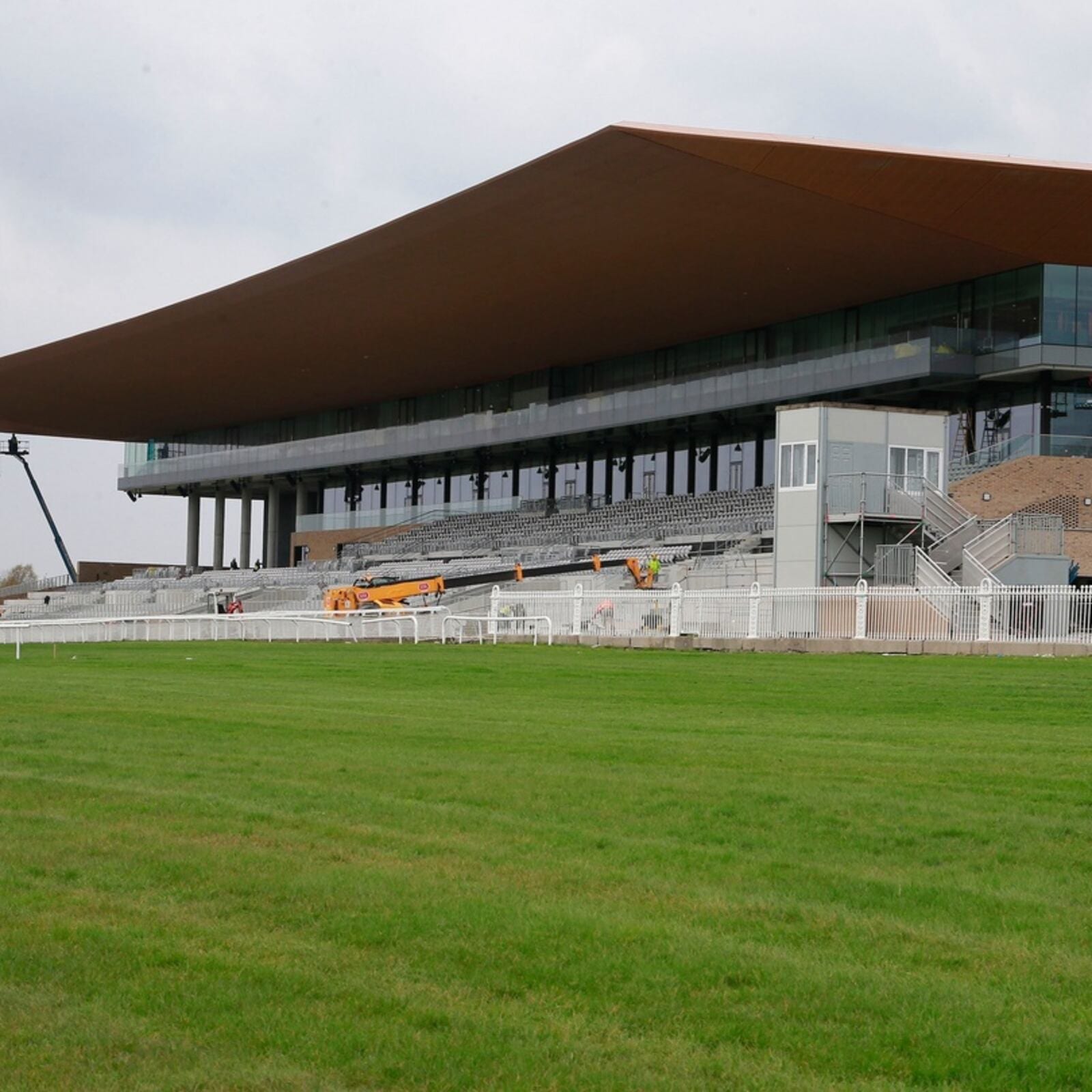 The Curragh grandstand cantilever roof from the course