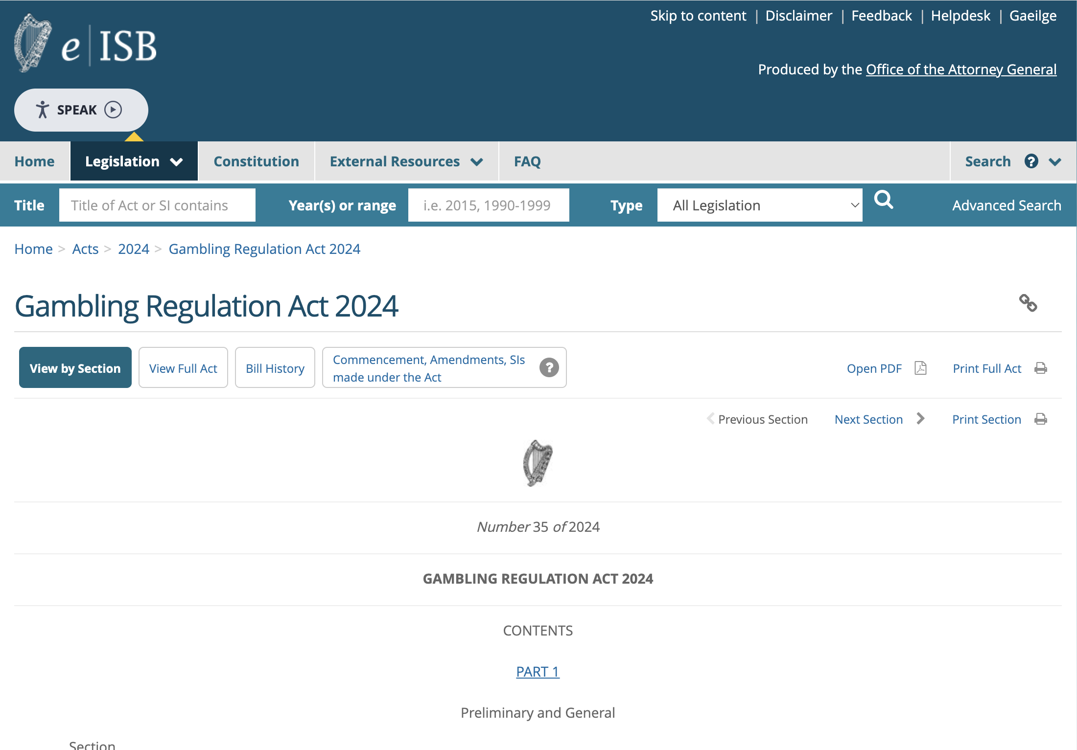 Gambling Regulation Act 2024 document graphic for Irish players