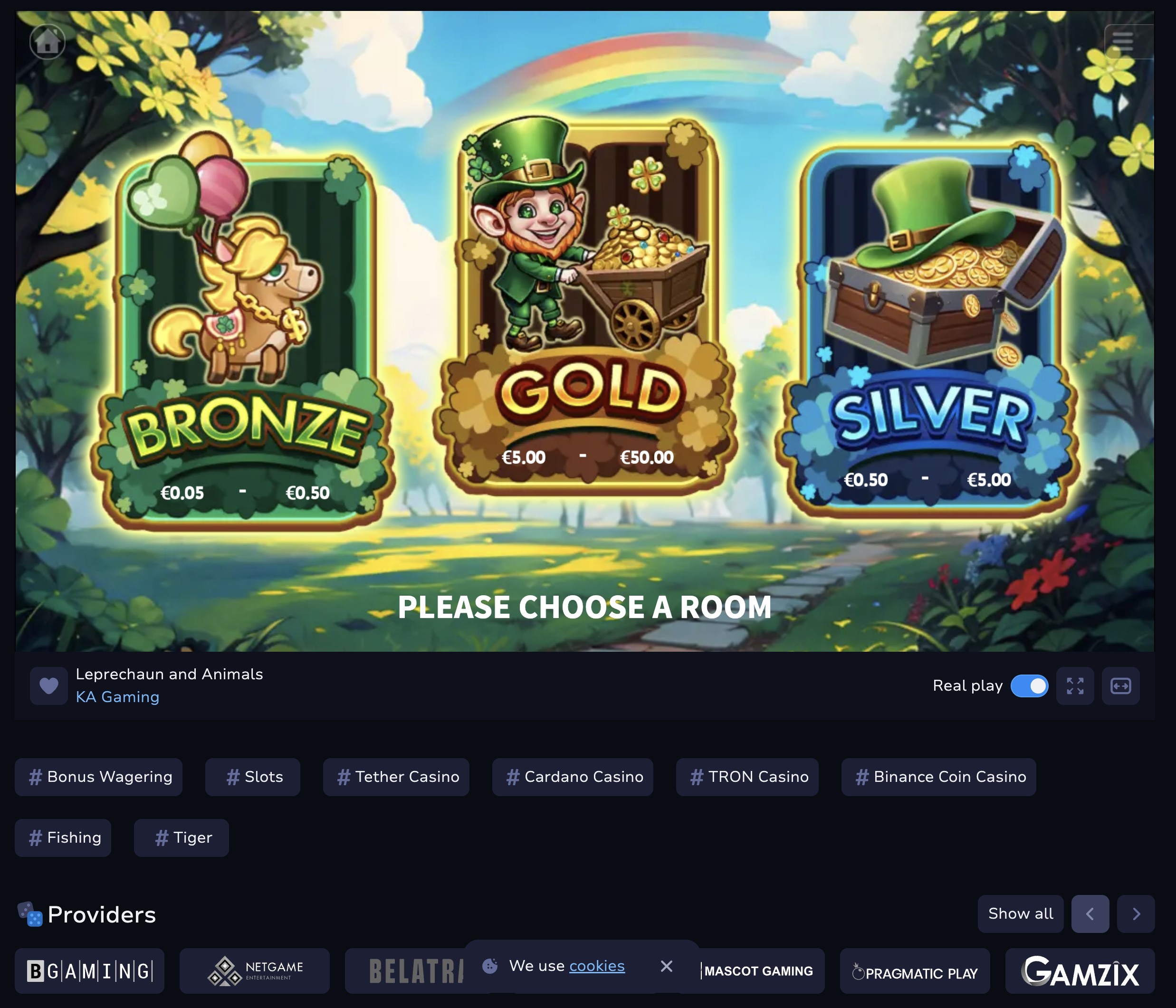7Bit Casino Leprechaun and Animals slot we played