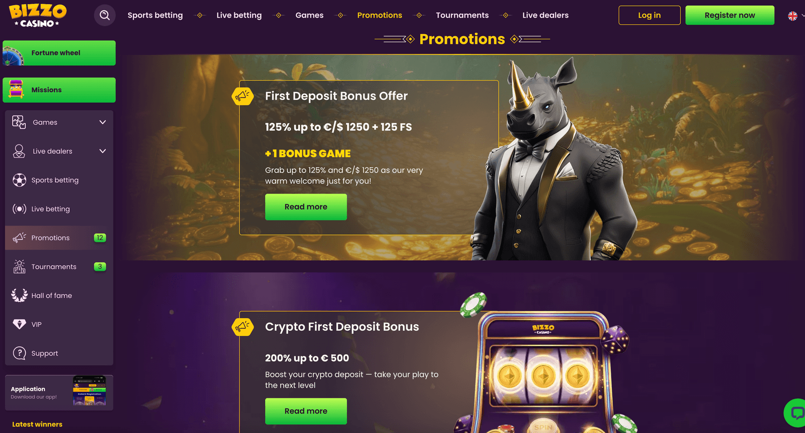 Bizzo casino bonuses