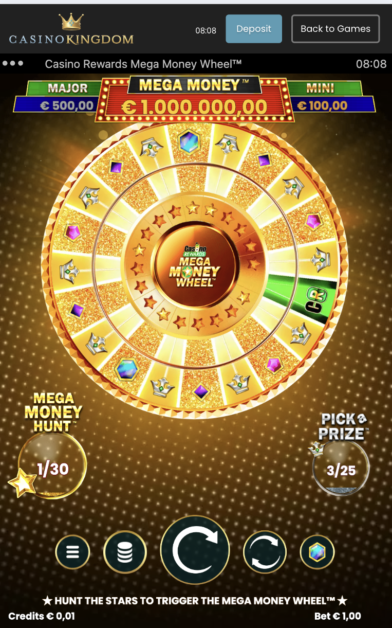 Casino Kingdom mobile browser interface