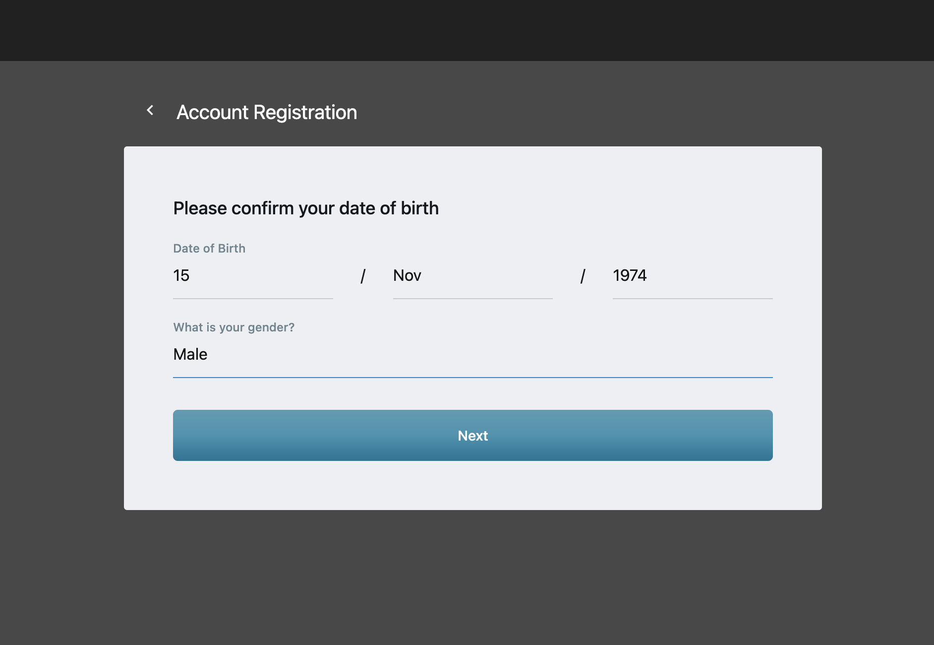 Casino Kingdom registration step two — date of birth