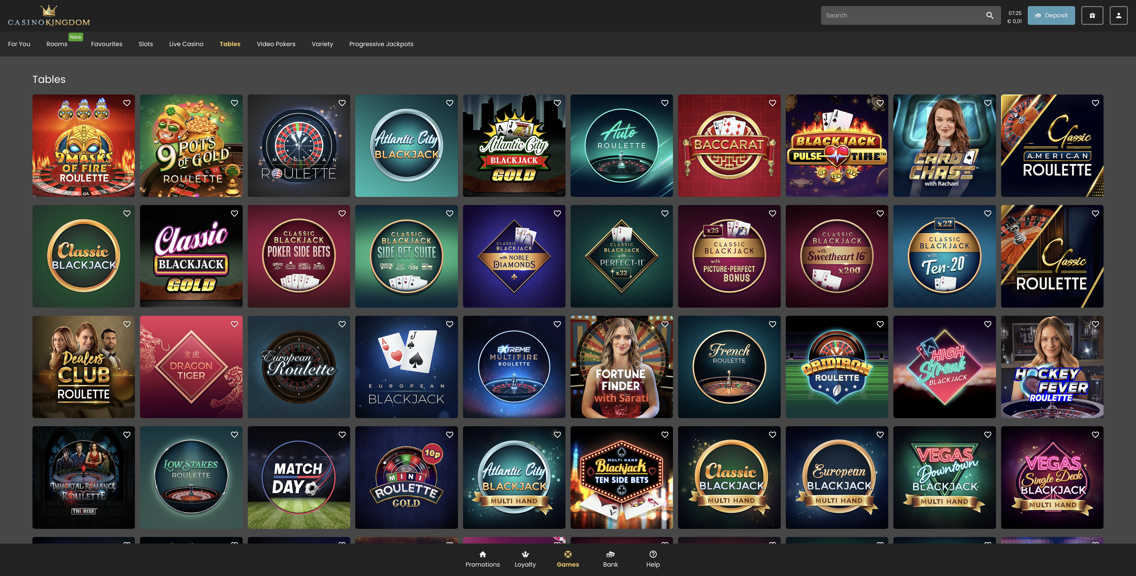 Casino Kingdom table games lobby