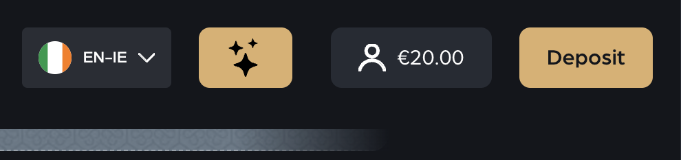 Club House header balance showing €20.00 after deposit