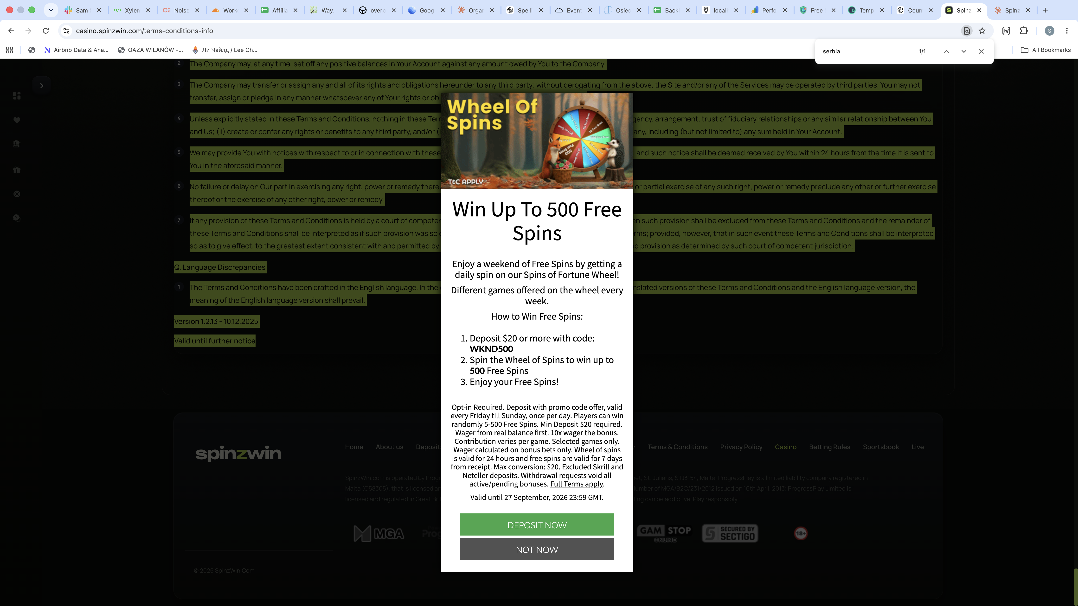 ConquerCasino Rewards Wheel