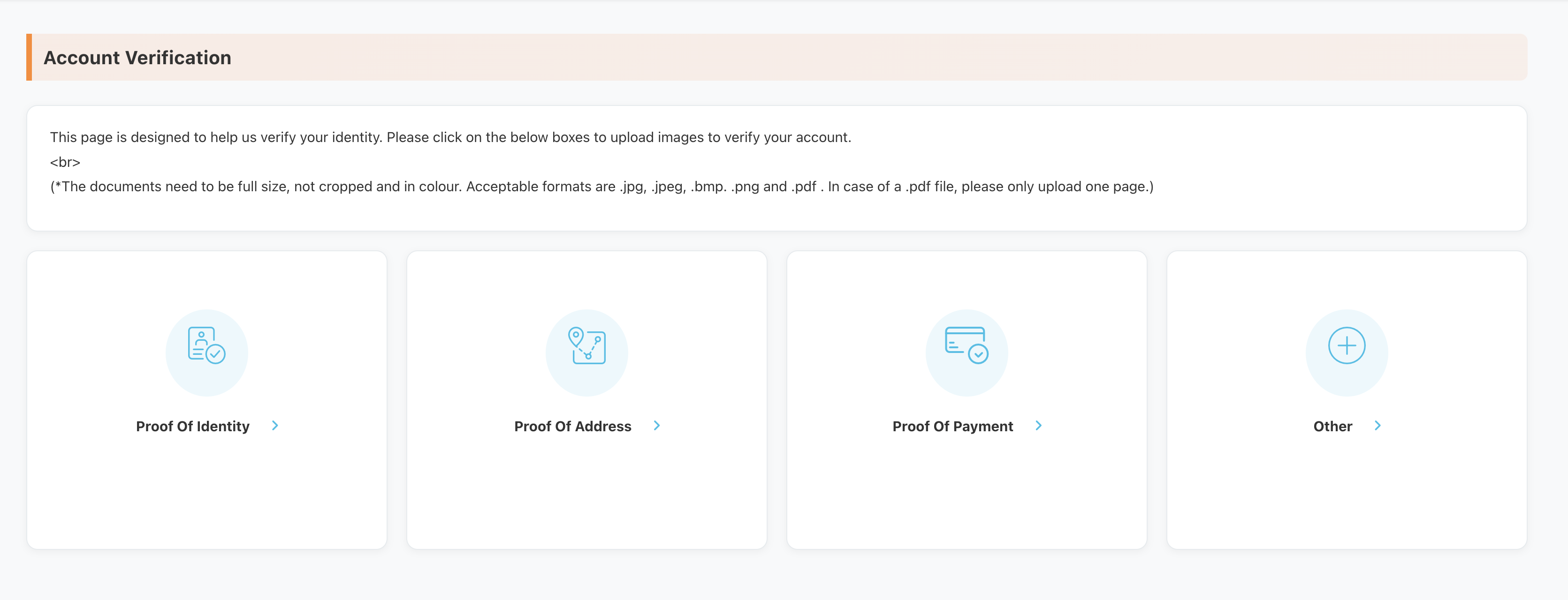 Fruity King account verification — proof of ID, address and payment