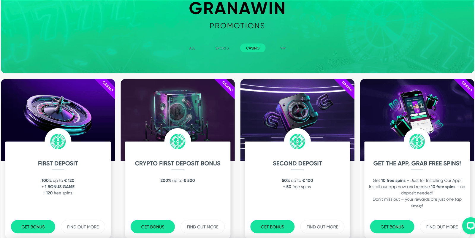 granawin casino bonuses