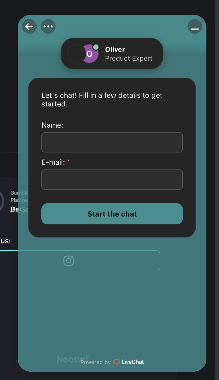 Inky Bet live support chat