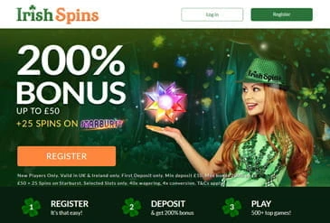 Irish Spins homepage
