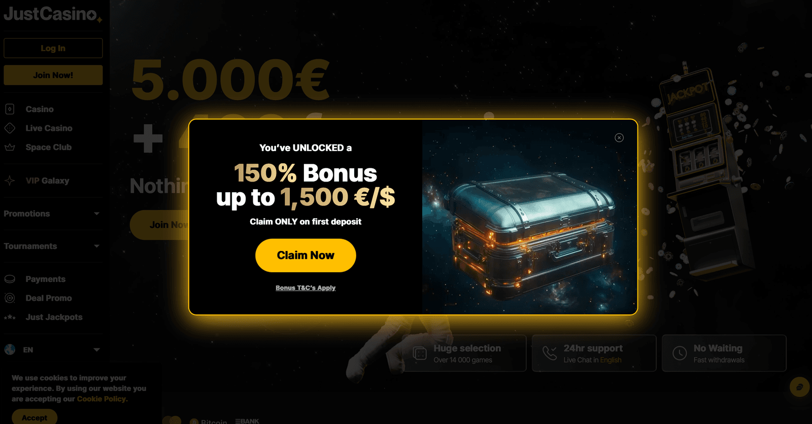 just casino bonus welcome