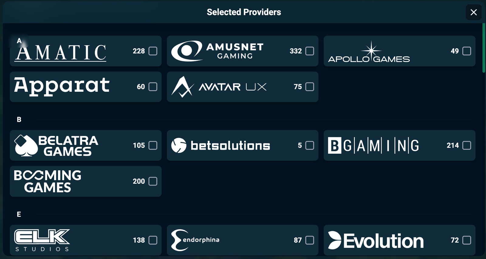 kukimuki casino providers