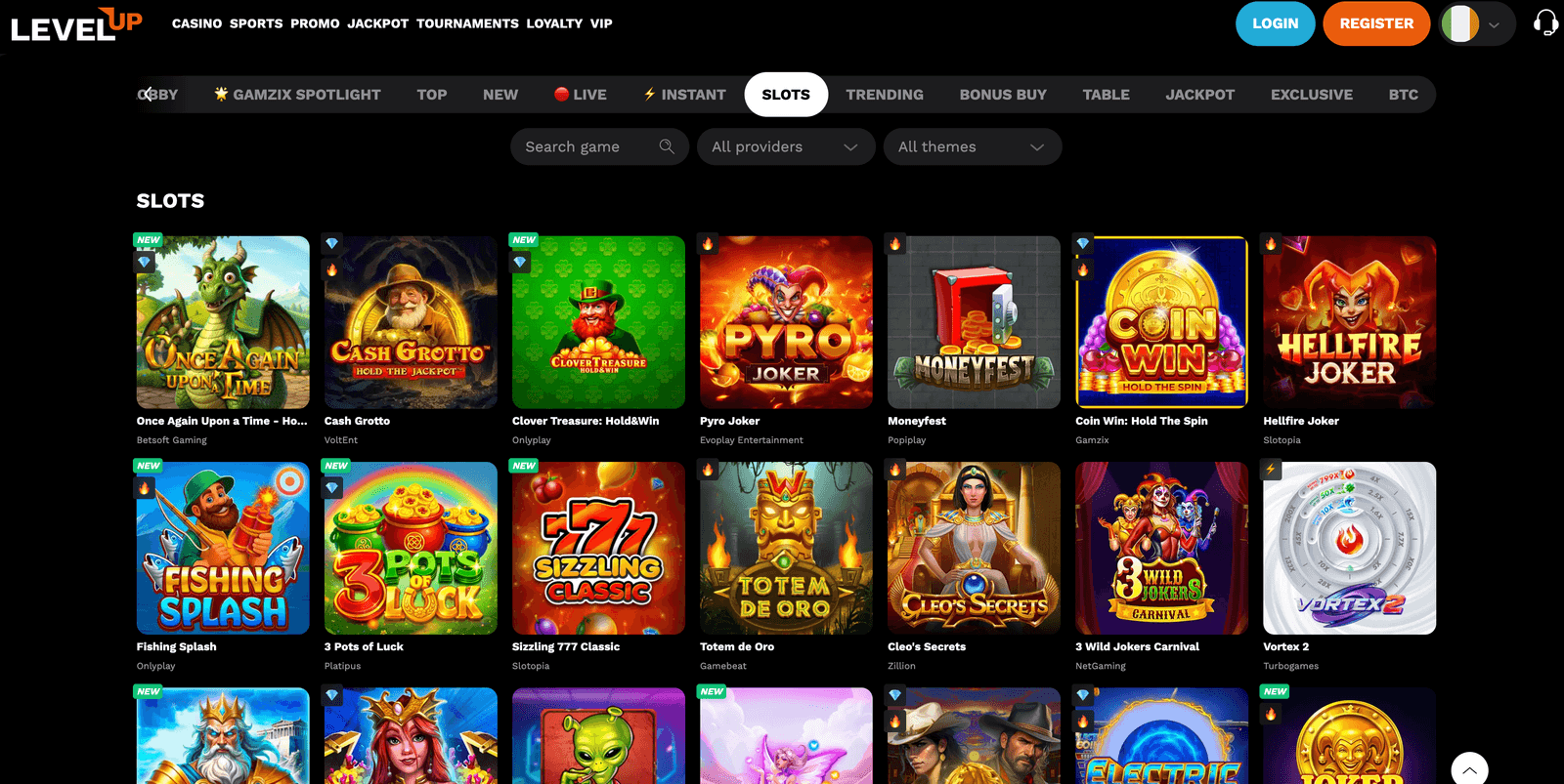 level up casino slots
