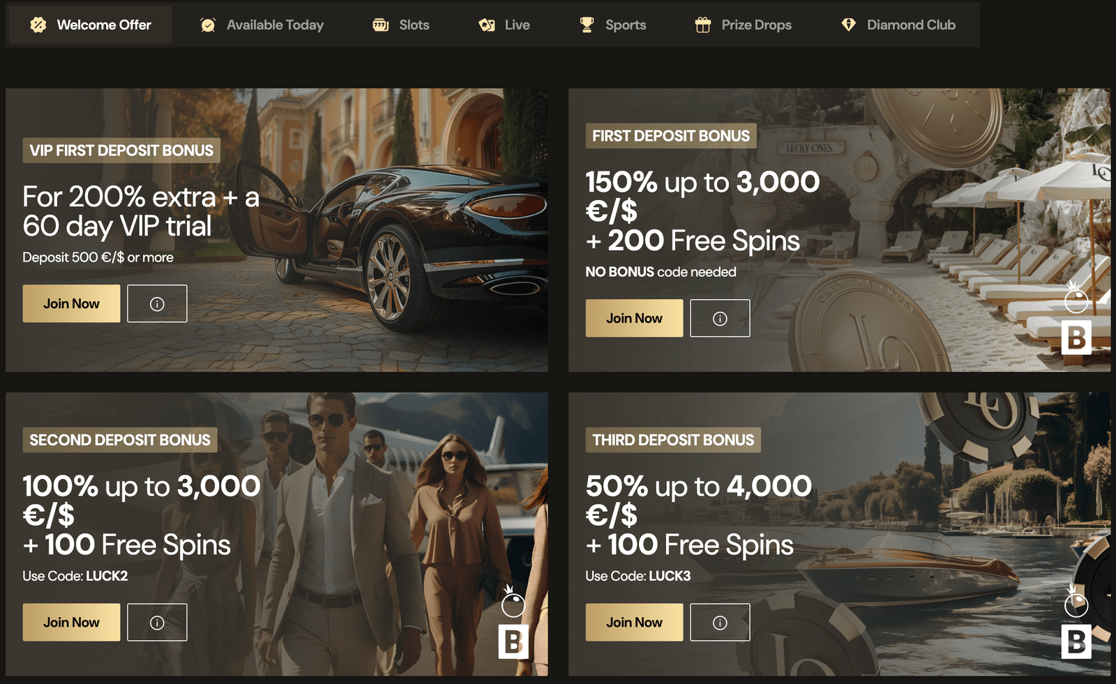 lucky ones bonuses